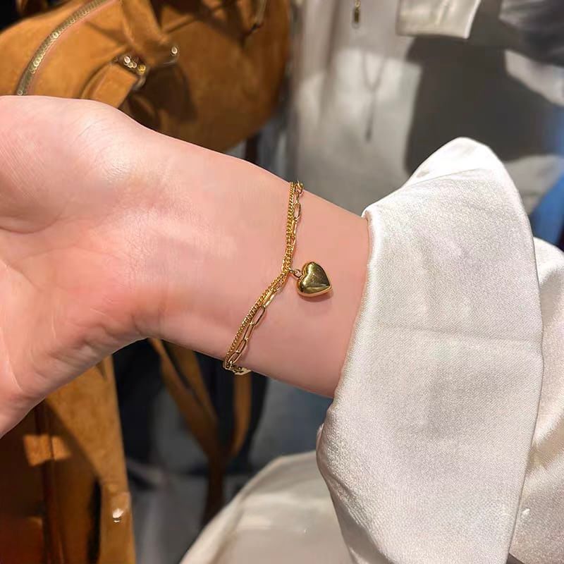 Stainless steel heart ❤ anklet plus bracelet