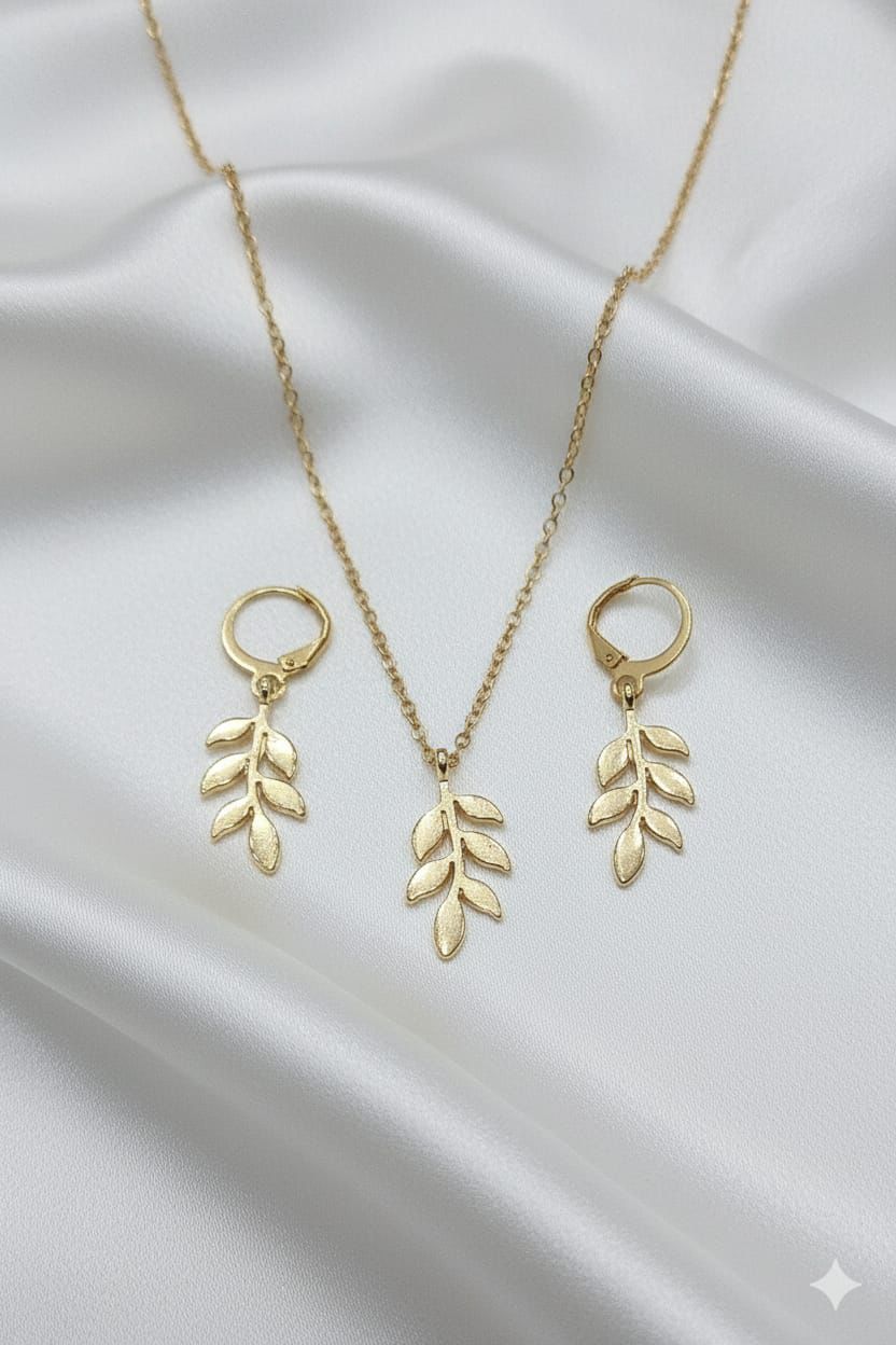 Leaf chain locket set