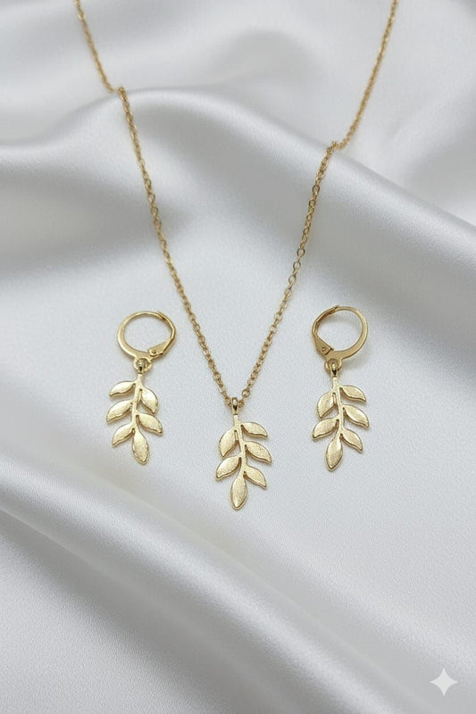 Leaf chain locket set